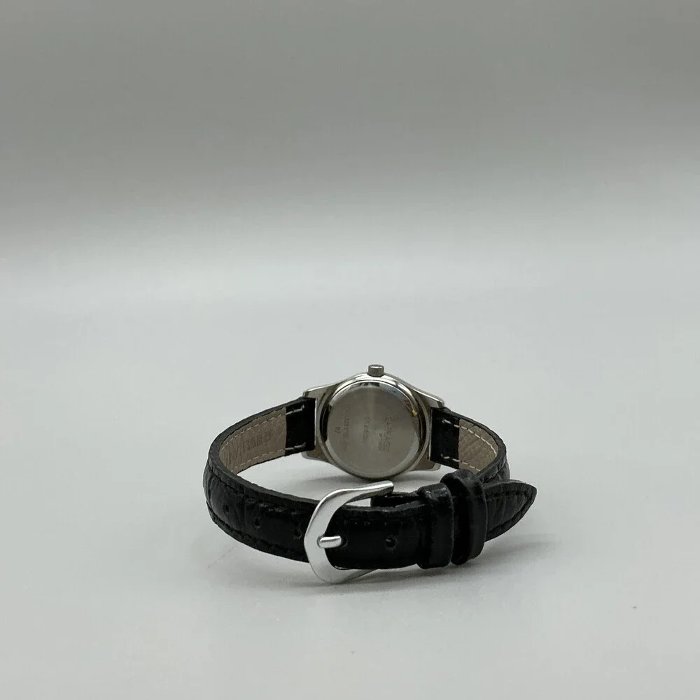 Carriage By Timex Womens Watch 24mm Black Leather Indiglo Date New Battery